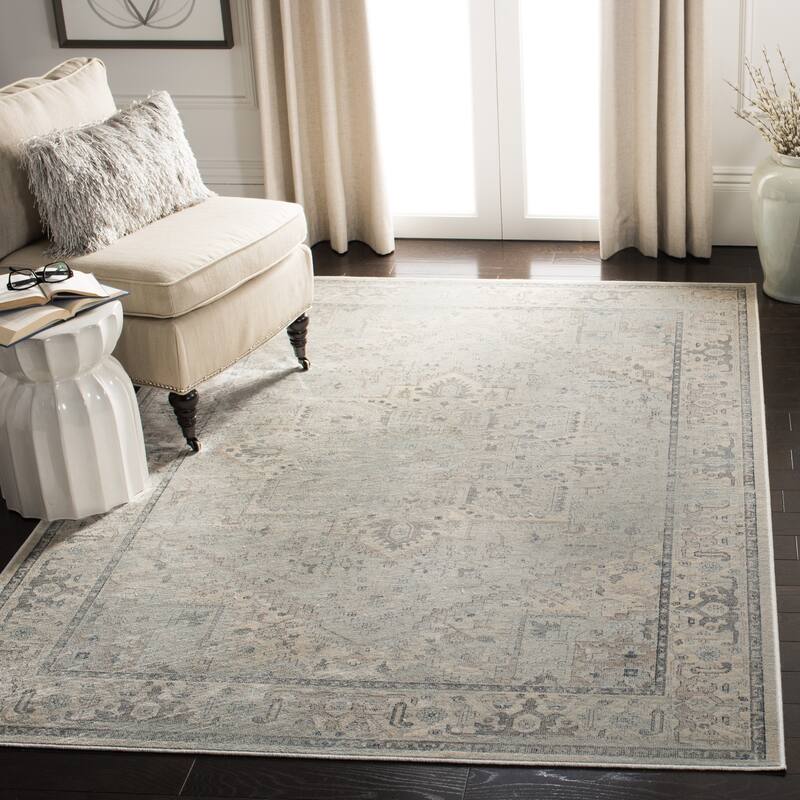 SAFAVIEH Vintage Lenna Oriental Distressed Viscose Rug - 9' x 12' - Light Blue