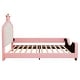 preview thumbnail 8 of 7, Adorable Princess Pink Twin Size Upholstered Daybed with Button Tufted Crown Headboard, Low Profile Platform Bed for Kids