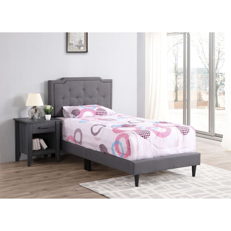 Gray Twin Bed with Modern Design, Spacious Comfort, and Sturdy Construction for Versatile Bedroom Setup