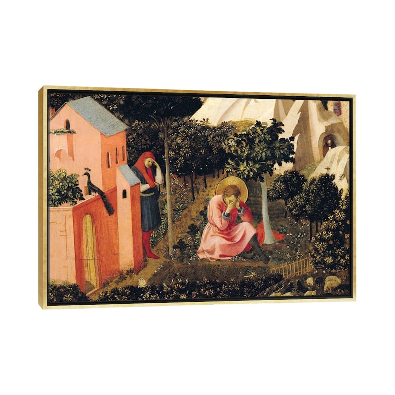 iCanvas "The Conversion Of St. Augustine (Musee Thomas-Henry)" by Fra Angelico Framed Canvas Print - Gold - 18x26