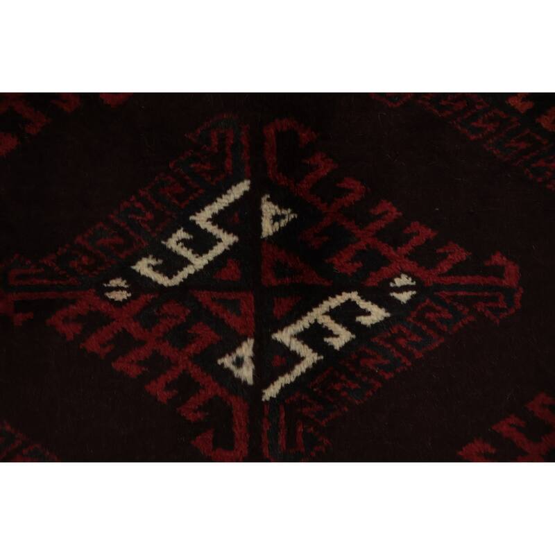 Hand Knotted Oriental 100% Wool Carpet Traditional All-Over Red Turkoman Area Rug - 10' 3'' X 7' 3''