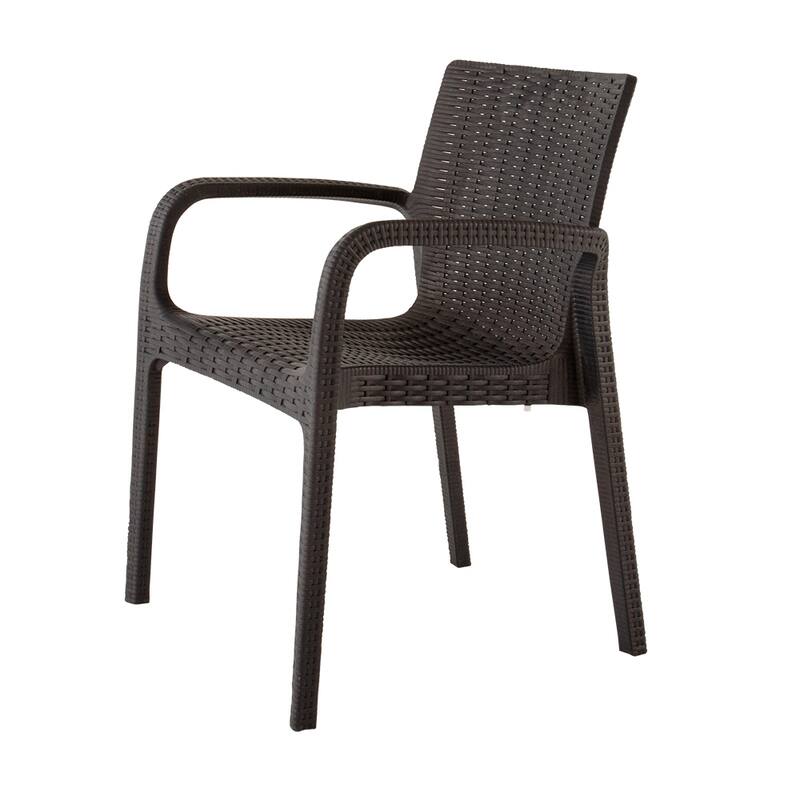Koppla Resin Stackable All-Weather Dining Armchair, Set of 2