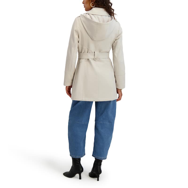 Kensie Water Resistant Hooded Soft Shell Jacket