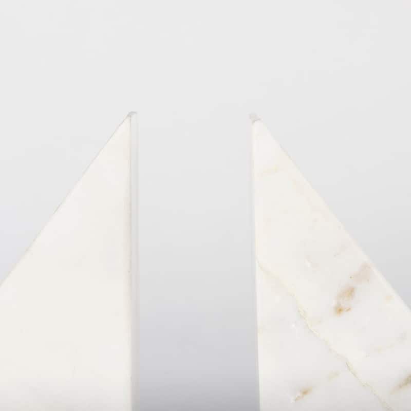 Alec White Marble Pyramid Bookends