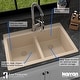 preview thumbnail 63 of 74, Karran 33" Top Mount Double Equal Bowl Quartz Kitchen Sink Kit - 33" x 22" x 9"