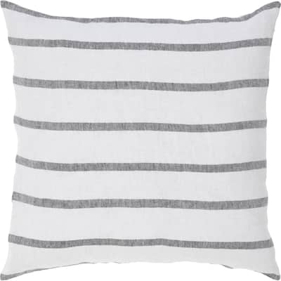 Striped Square Throw Pillow - 22" Black and White