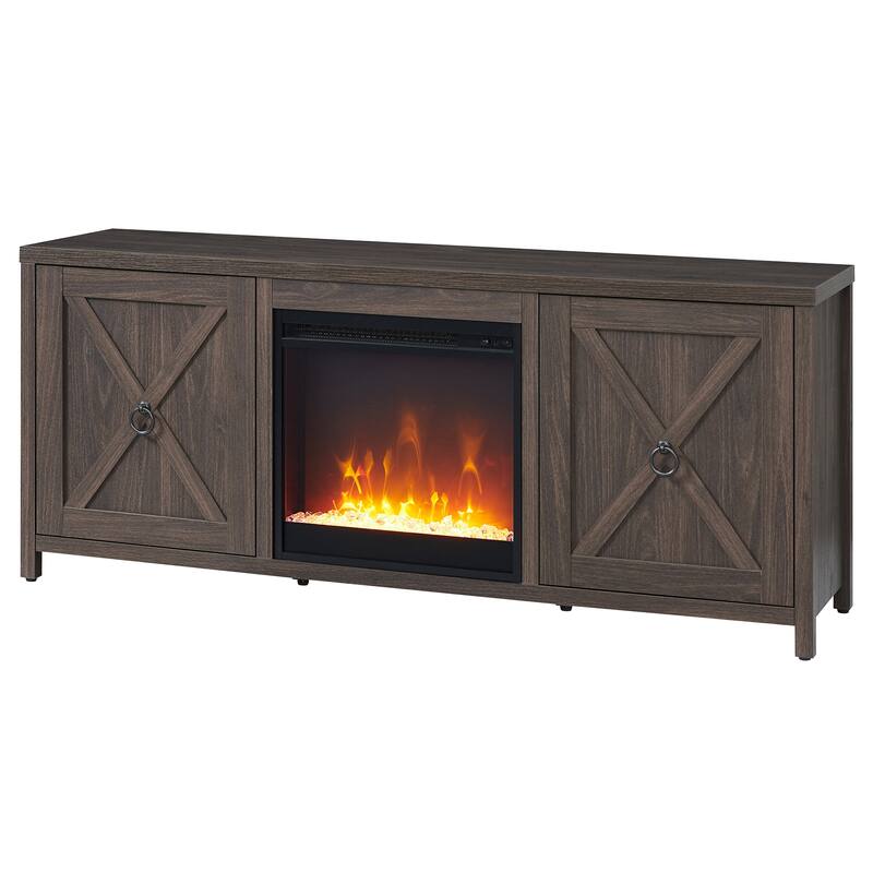 Granger 58" TV Stand with Crystal Fireplace Insert