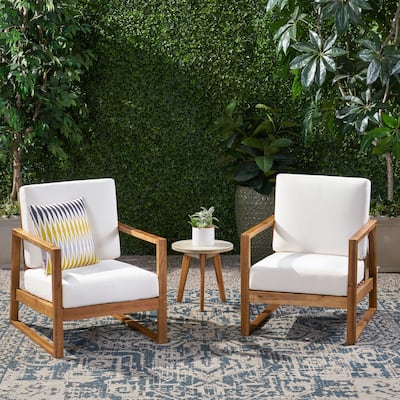 Belgian Outdoor Wood Club Chairs (Set of 2) by Christopher Knight Home