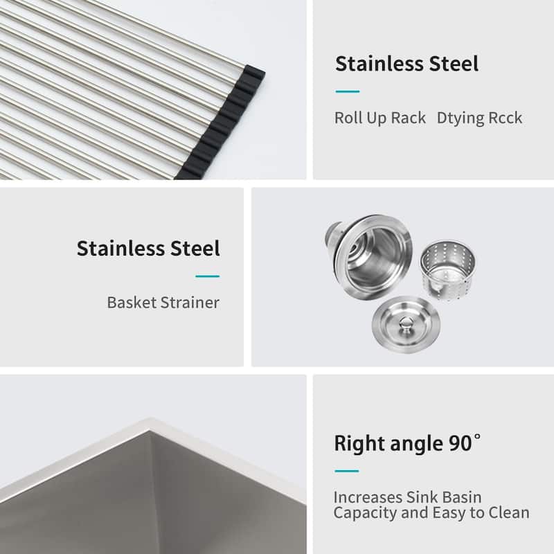 33 Inch Kitchen Sink Stainless Steel 18 gauge Apron Front Kitchen Sink - 33 x 20