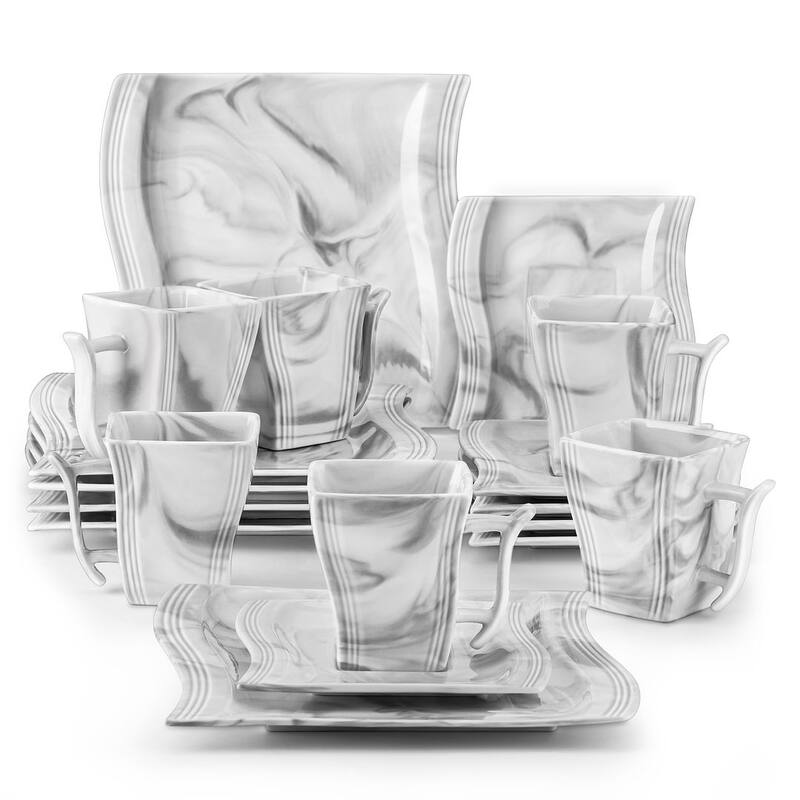 MALACASA Flora 18-Piece Dessert Set (Service for 6)