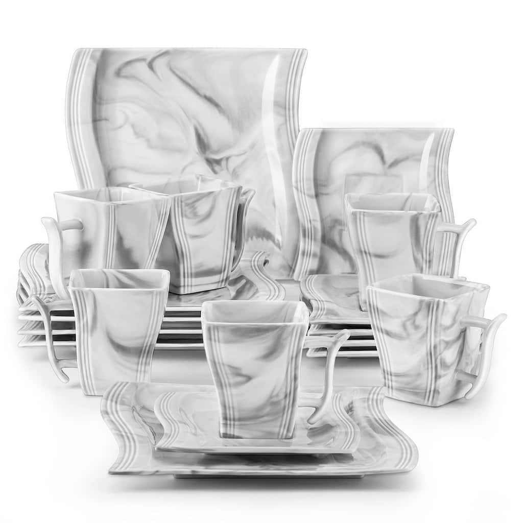 MALACASA Flora 18-Piece Dessert Set (Service for 6)