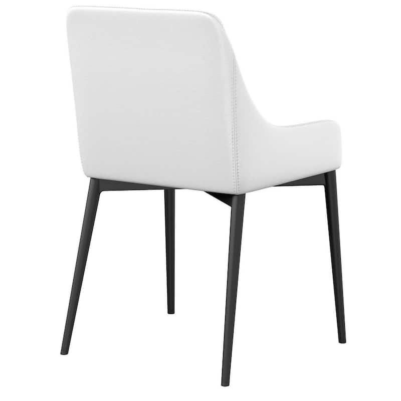 Black/White Faux Leather Upholstered Metal Frame Dining Chair, Set of 2, Sturdy Dining Chair for Dining Rooms - 19