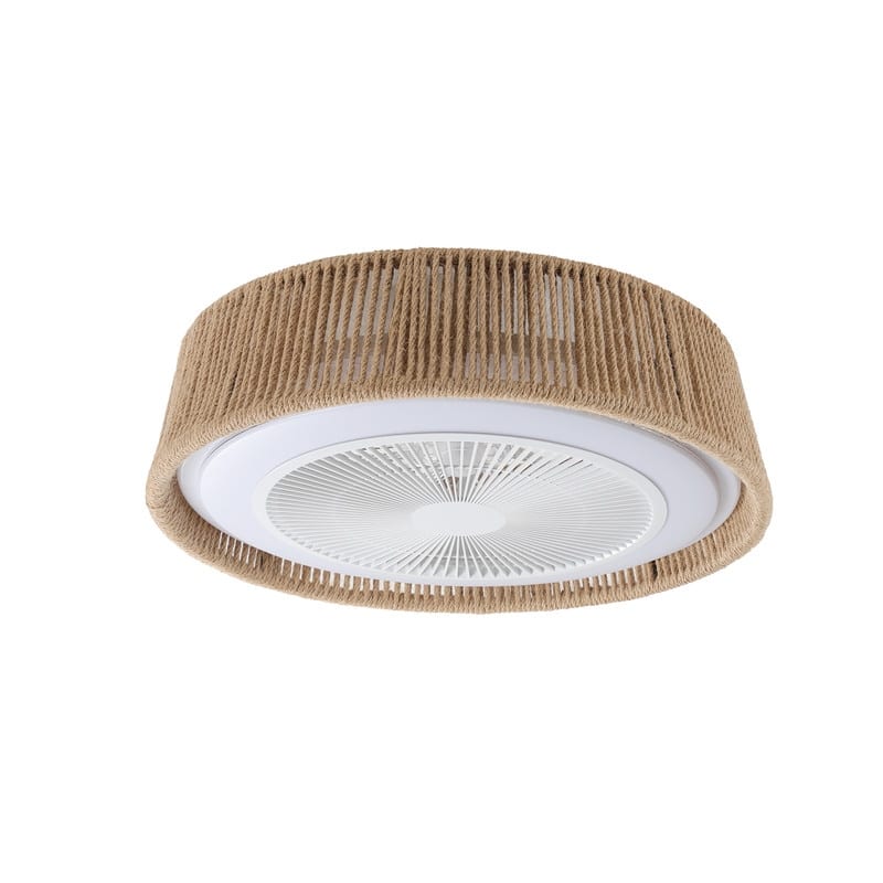 21" Bohemian Braided Ceiling Fan with Light - Silent DC Motor, 6-Speed Remote Control, Timer & Adjustable Color Temperature .