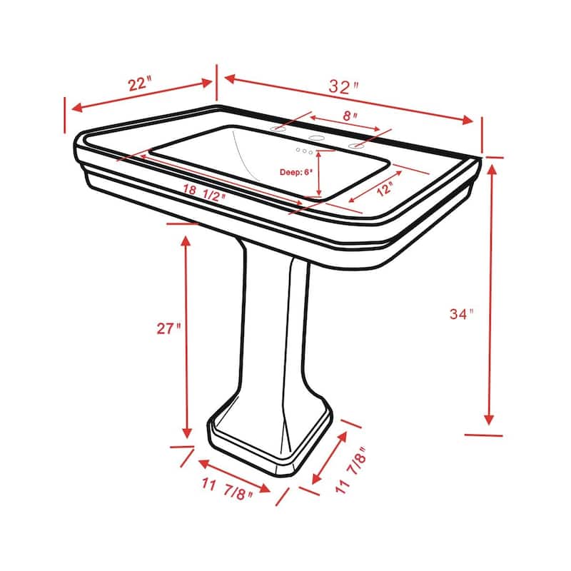 Black Vitreous China Bathroom Pedestal Sink Only Renovators Supply