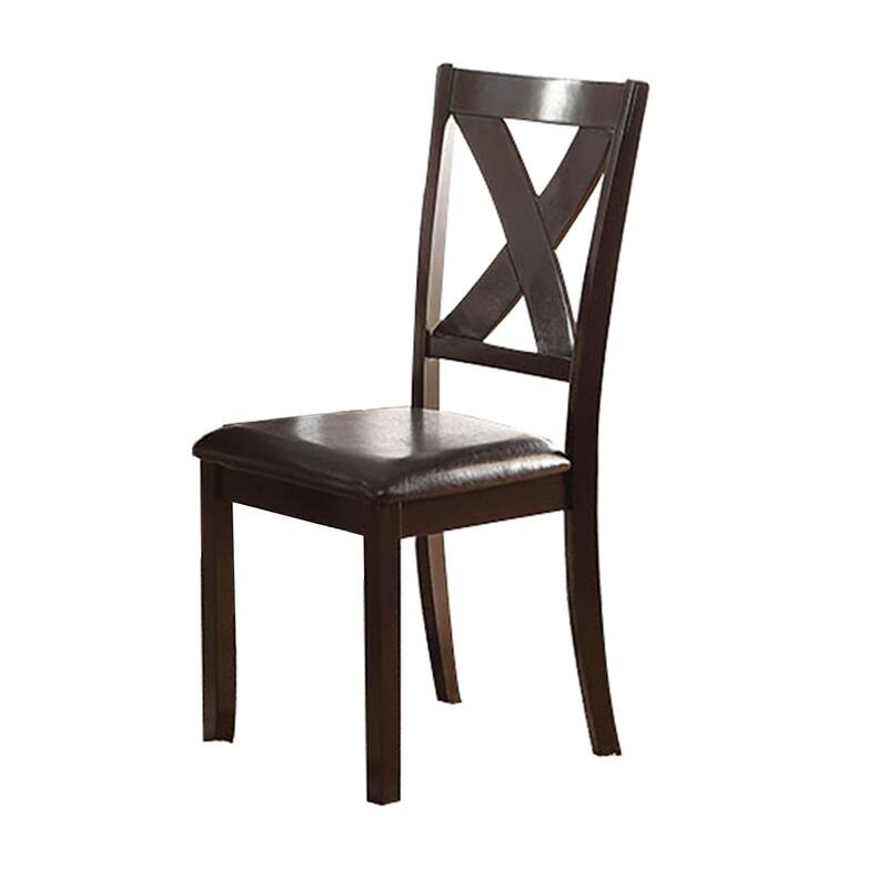 Rubber Wood 6 Pieces Dining Set In Espresso Brown