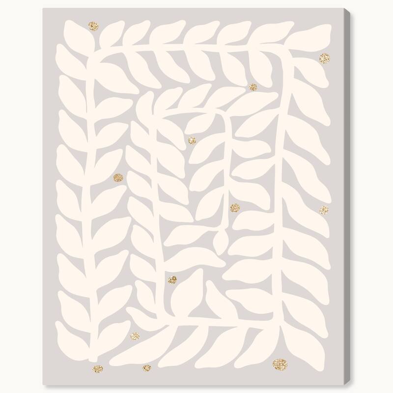 Wynwood Studio Canvas Floral and Botanical Glam Holiday Fern Gray Glam Wall Art Canvas Print