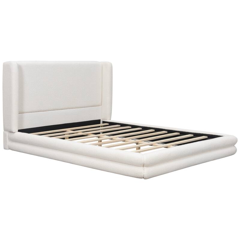 Christopher Knight Home - Arlette Modern Boucle Upholstered Bed Frame with Thick Wingback Headboard