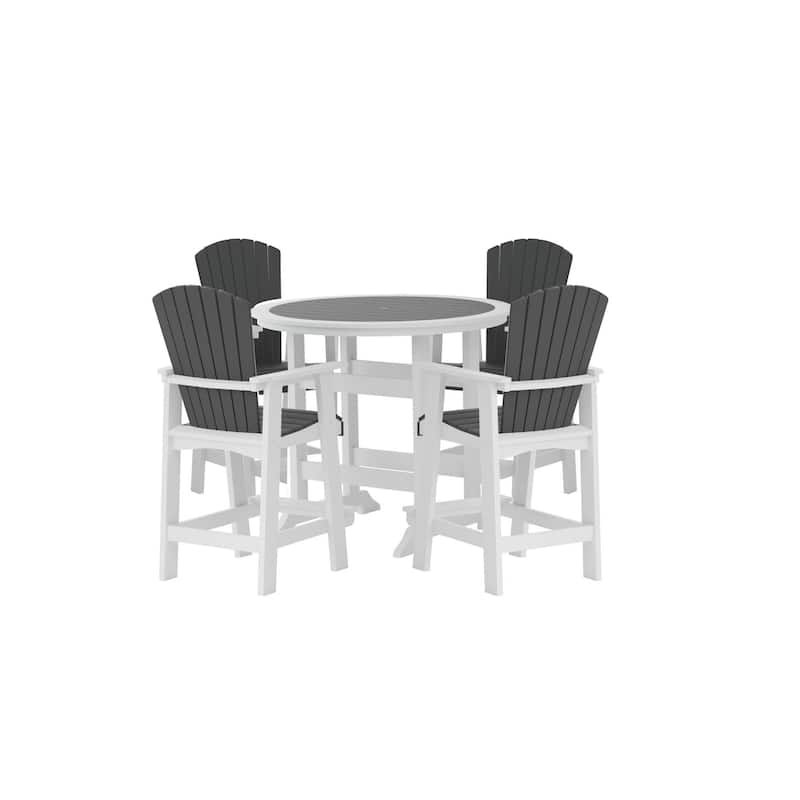 Patio Bar Table Set High Top Outdoor Table and Chairs Set of 5