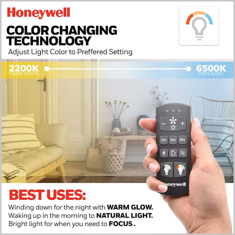 52" Honeywell Radstock Contemporary Ceiling Fan with Color Changing Light, Remote Control - 52 Inches