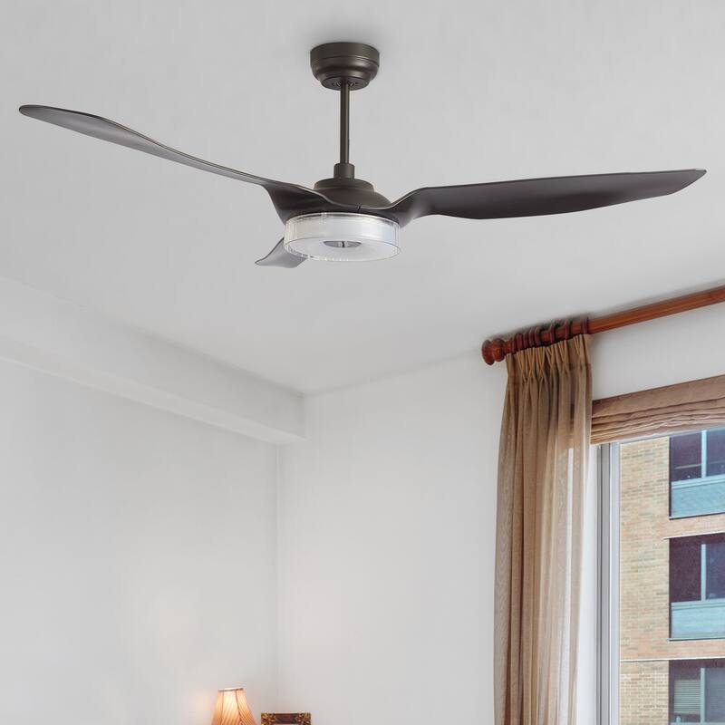 CARRO Felix 60" ABS 3-Blade Indoor Smart Ceiling Fan with Light and Remote - Black