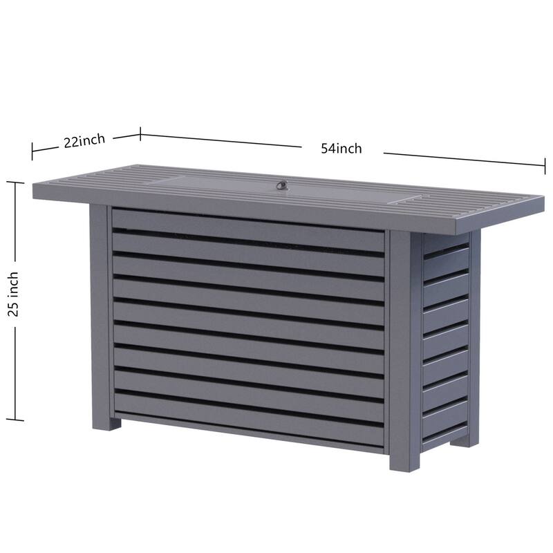 Rectangle Steel Propane Fire Pit Table