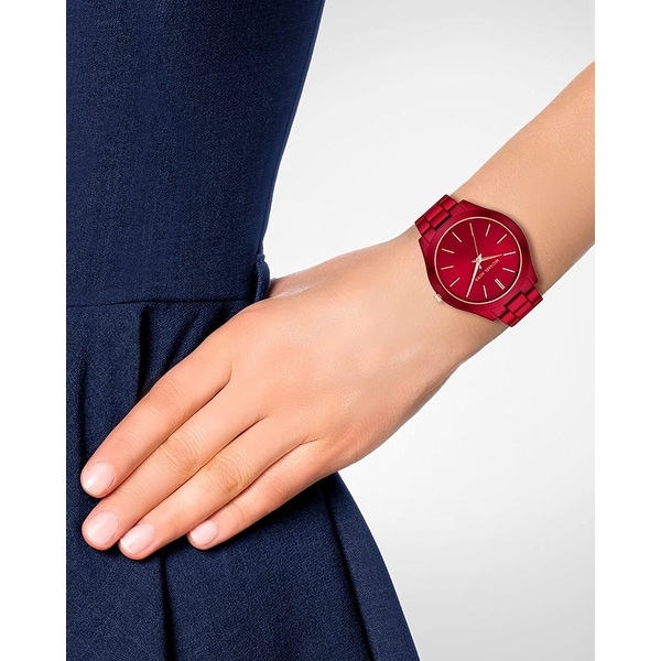 michael kors red runway watch