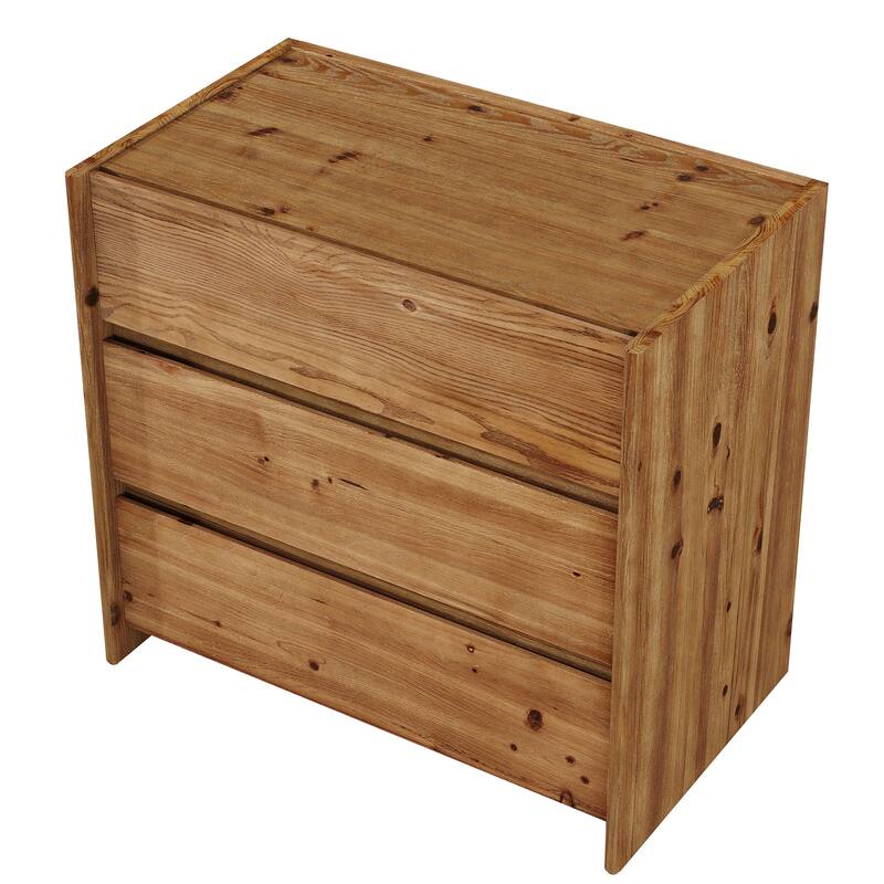 31.5" Oversized Solid Wood Nightstand with Drawers, Bedroom Bedside Accent Storage Cabinet