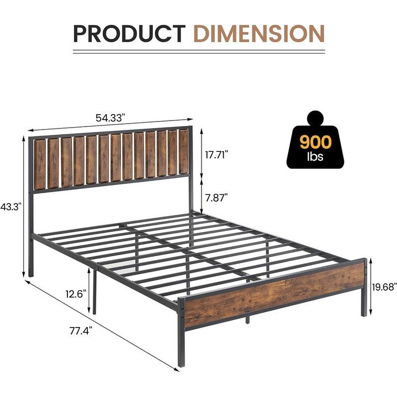 Vertical iron wood bed