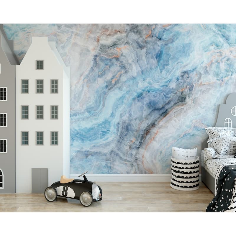 GK Wall Design Blue Smokes Contemporary Fogs Peel&Stick Wallpaper
