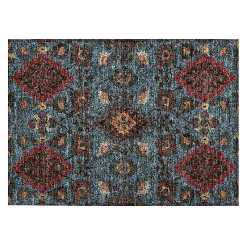 Machine Washable Indoor/ Outdoor Boho Traditional Chantille Rug
