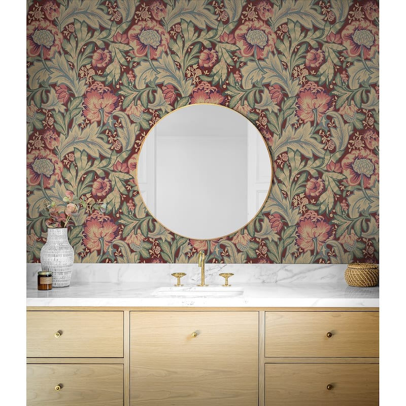 Seabrook Designs Acanthus Garden Nonwoven Unpasted Wallpaper