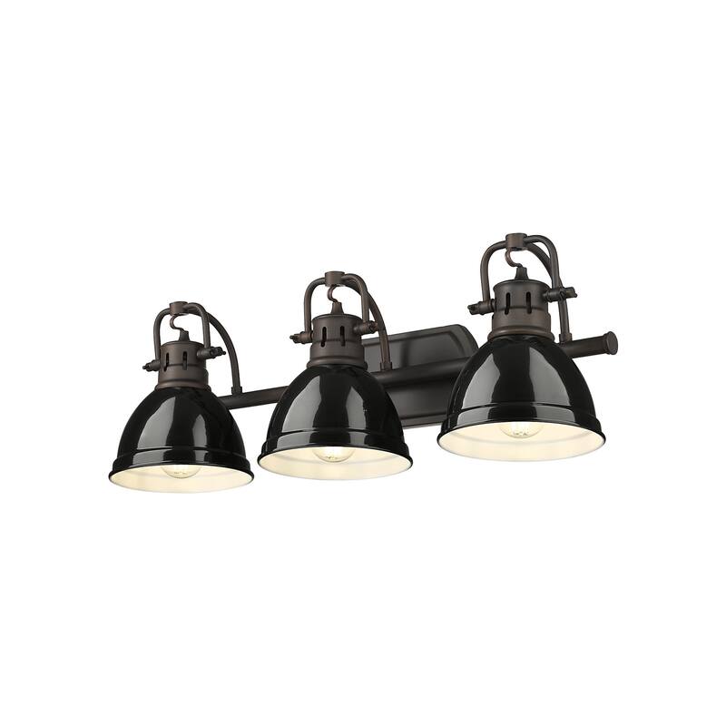 Golden Lighting 3602-BA3-RBZ Duncan 3 Light 25" Wide Vanity Light - Rubbed Bronze / Black