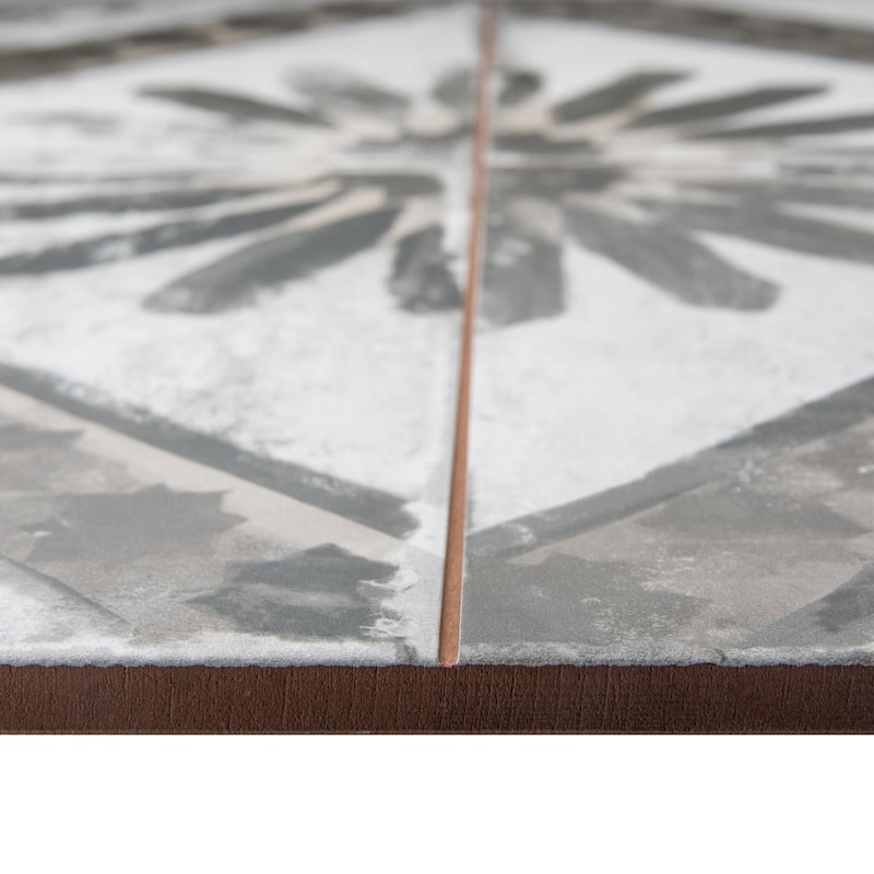 Merola Tile Kings Marrakech Charcoal Grey 17-5/8" x 17-5/8" Ceramic Floor and Wall Tile