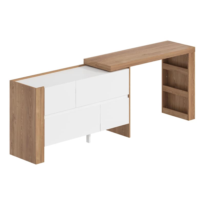 83.8" Multi-Functional Home Office Desk - Easy to Clean Dresser Table