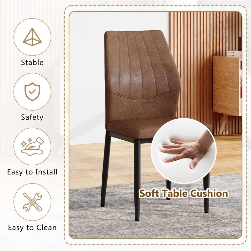 Set of 4 Dining Chairs, 37 inches High: Ergonomic PU Backrest, Combines Comfort and Style