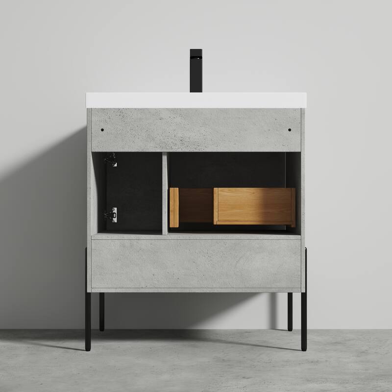 Blossom Turin 30 Inch Freestanding Bathroom Vanity with Acrylic Sink