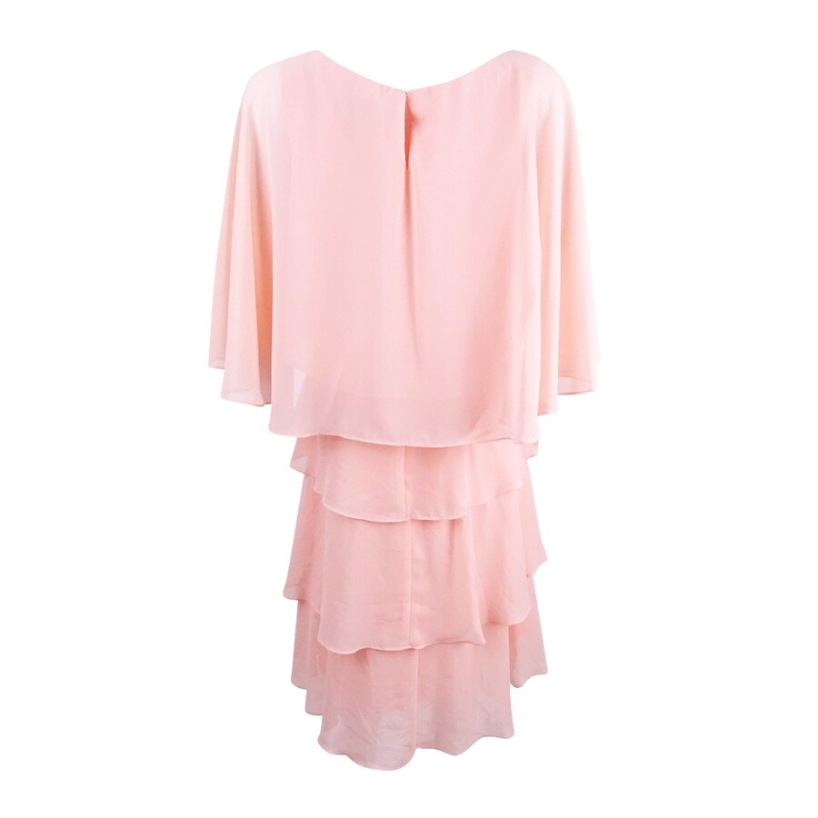 sl fashions beaded tiered capelet dress