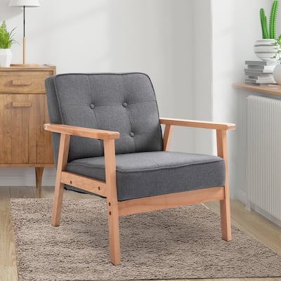 Accent Arm Chair With Upholstered Tufted Back