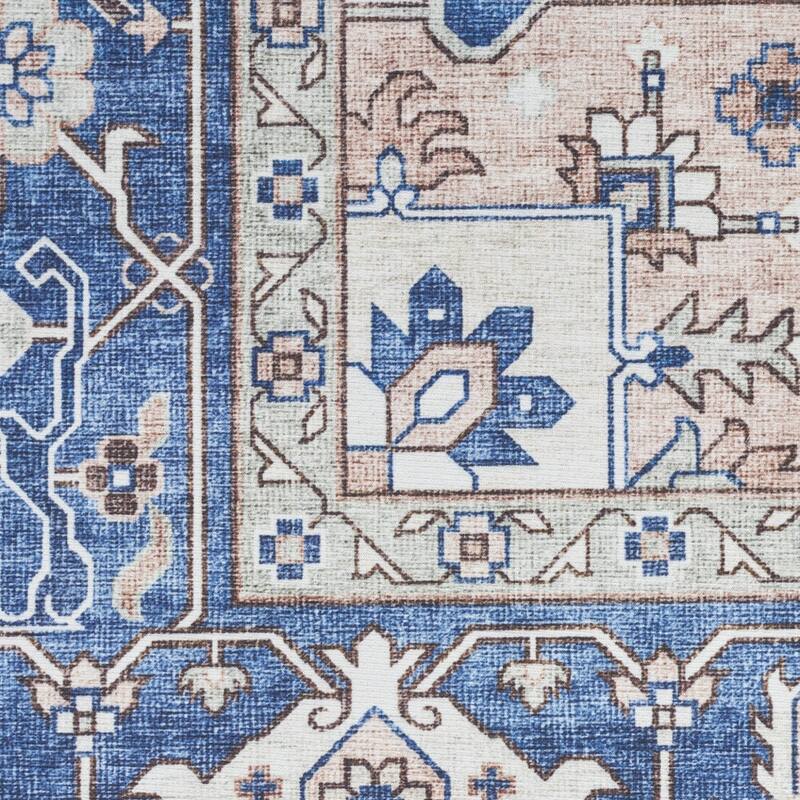 Distressed Non Skid Stain Resistant Low Pile Area Rug - 118' X '94' X '0.25