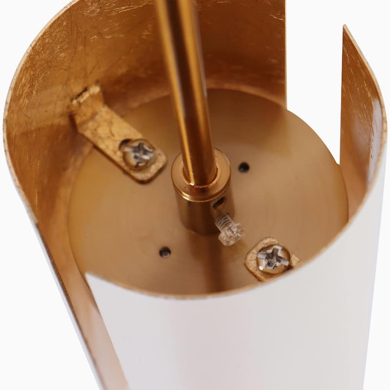 Black While 1-Light Modern Brass Gold LED Pendant Light Fixture for Kitchen Island - 3 x 3 x 14.3