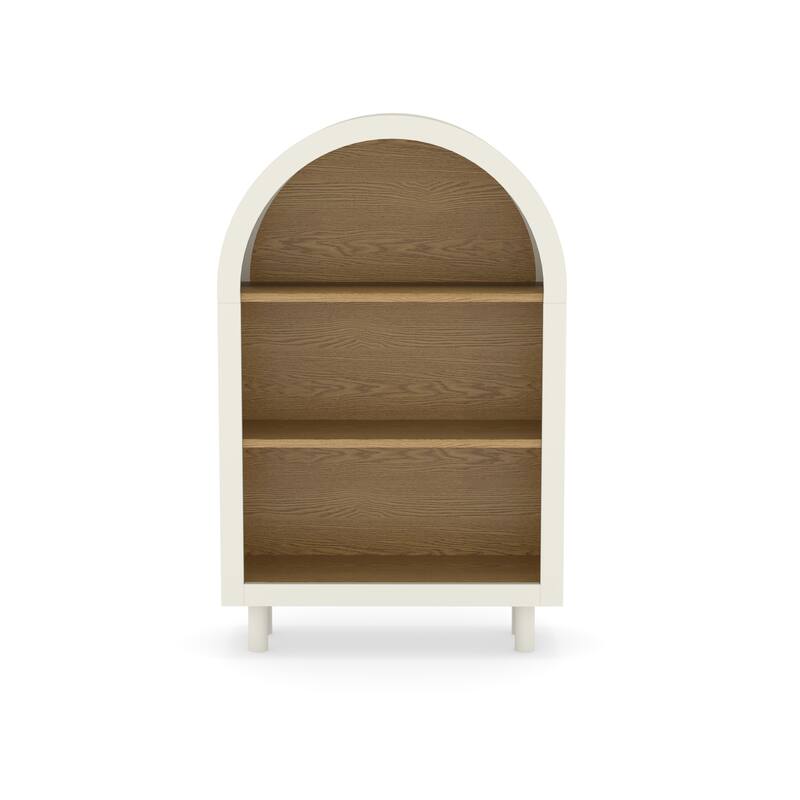 GDFStudio - Avery Elegant Arched Small Bookcase with Modern Storage Solutions - 3-Tier Storage