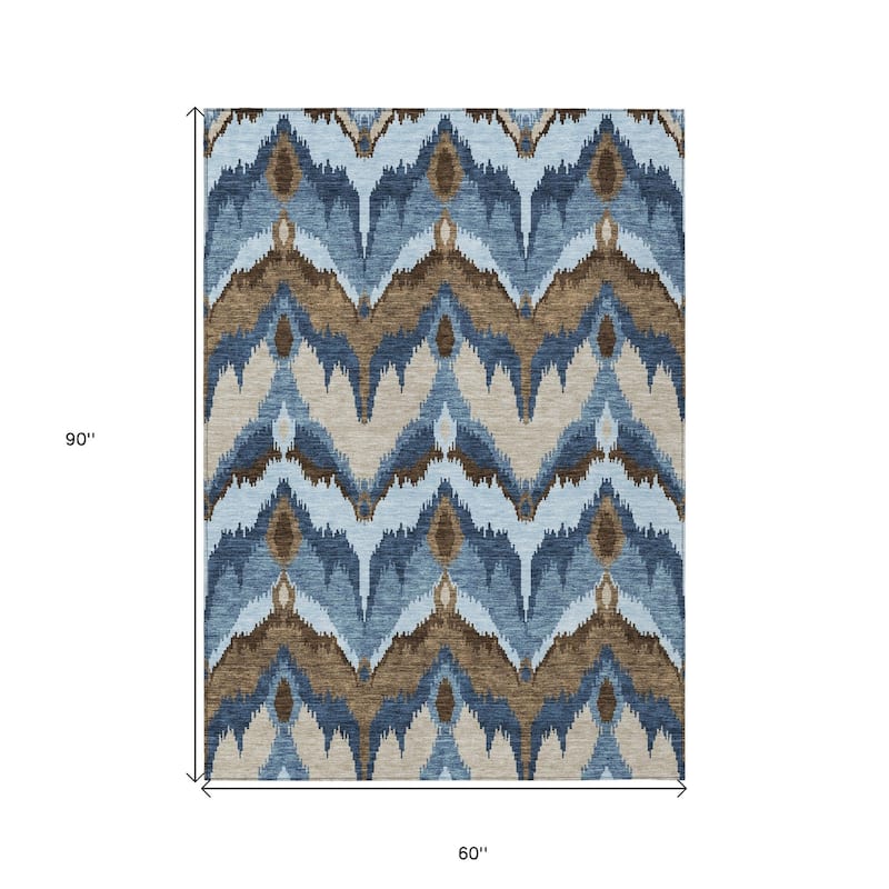 HomeRoots Ikat Transitional Rectangle Outdoor Rug