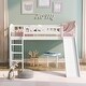 preview thumbnail 7 of 10, Twin Size Loft Bed with Slide and Ladder White Finish for Kids' Bedroom Fun