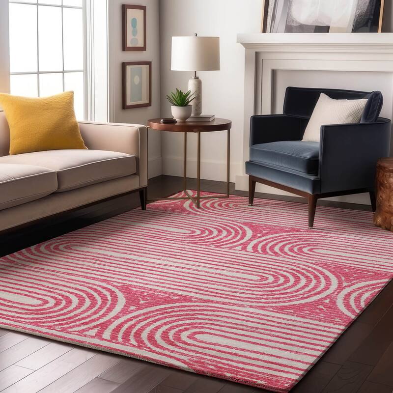 Premium Washable Super Soft Contemporary Mayfield Rug - Blush - 8' x 10' - Rectangle