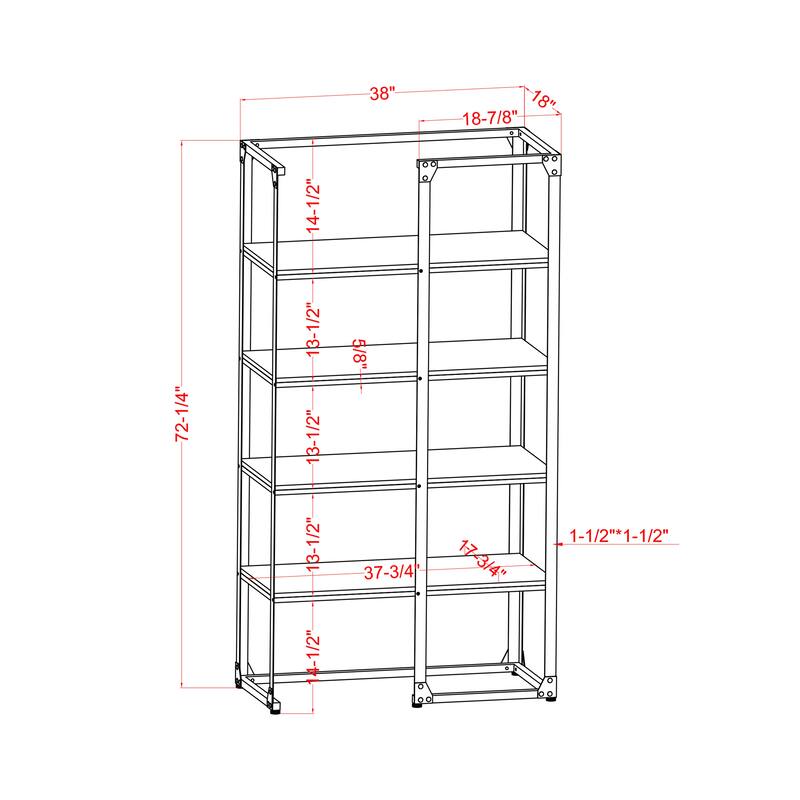 Avila Urban Matte Black Metal 4-Shelf Bookshelf by Furniture of America