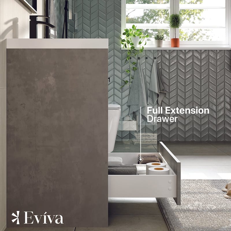 Eviva Lugano 24" Concrete Gray Bath Vanity with Integrated Acrylic Top