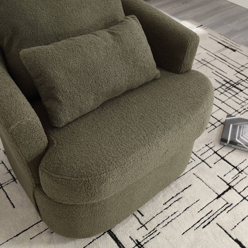 Swivel Barrel Chair, Comfy Round Accent Sofa Chair for Living Room, 360 Degree Swivel Barrel Club Chair, Leisure Arm Chair