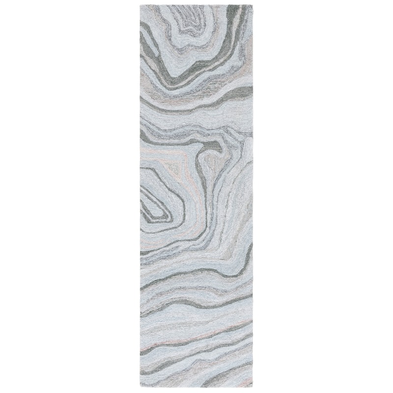 SAFAVIEH Handmade Renewal Taya Modern & Contemporary Rug - 2'3" x 8' Runner - Grey