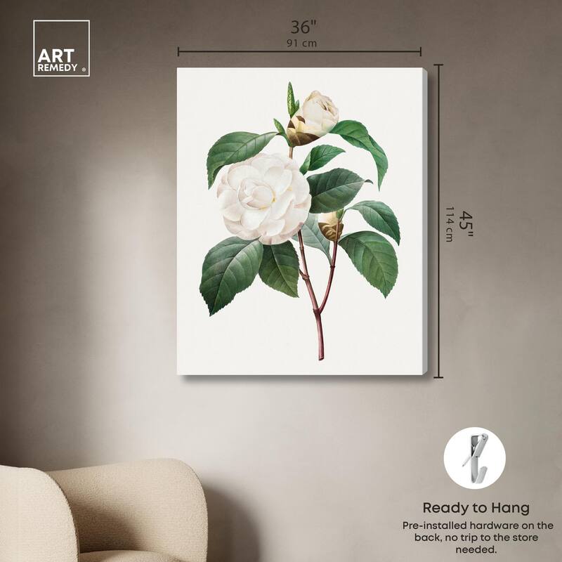 White Camellia Canvas by Art Remedy, Gallery Wrapped