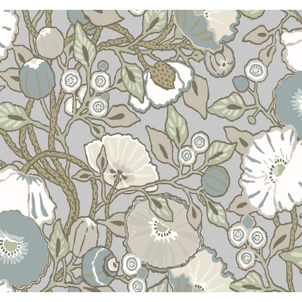 Omaha Vincent Poppies 27 in. x 27 ft. = 60.75 sq. ft Wallpaper Roll
